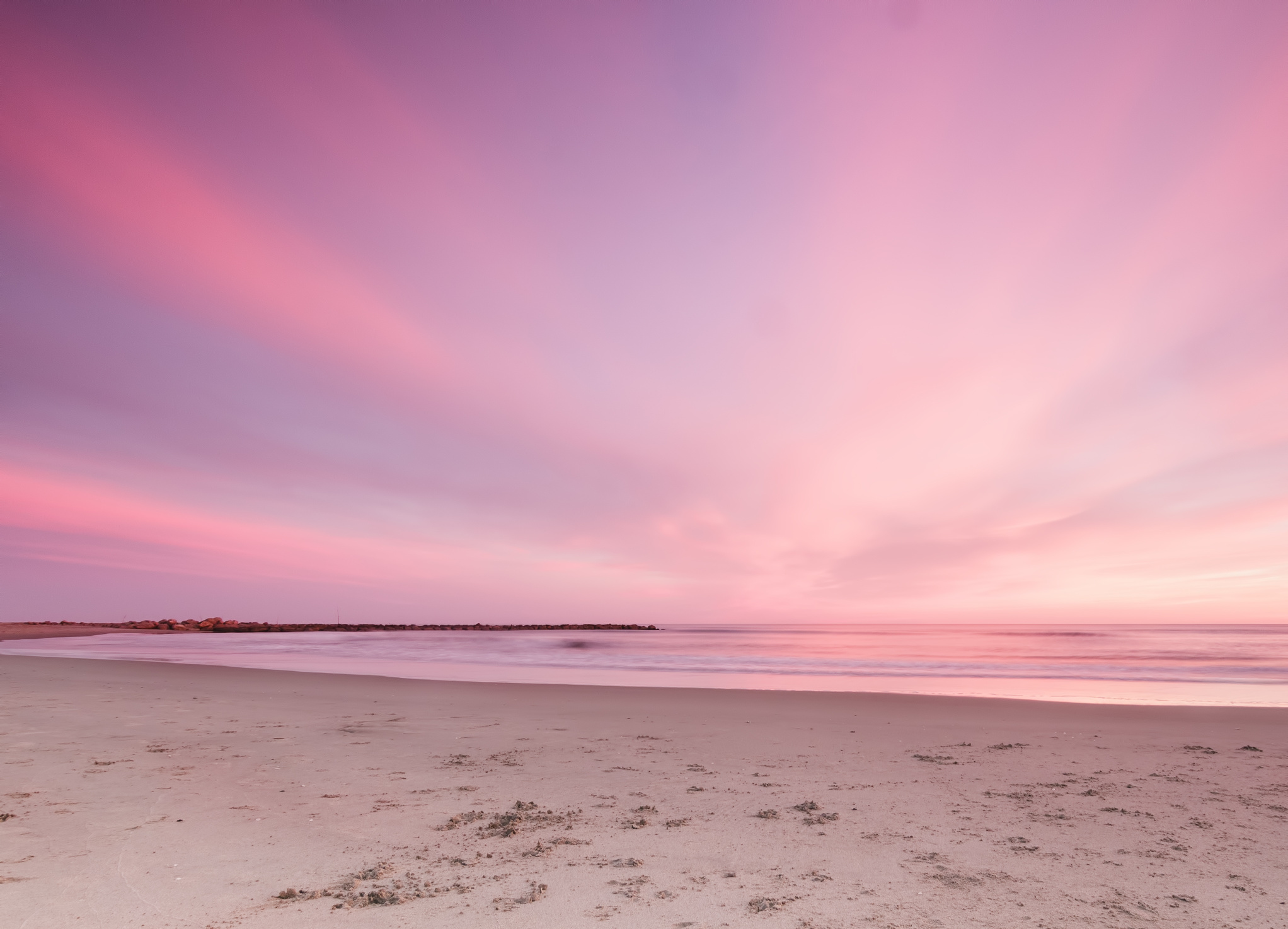 Pink Sunset on the Beach