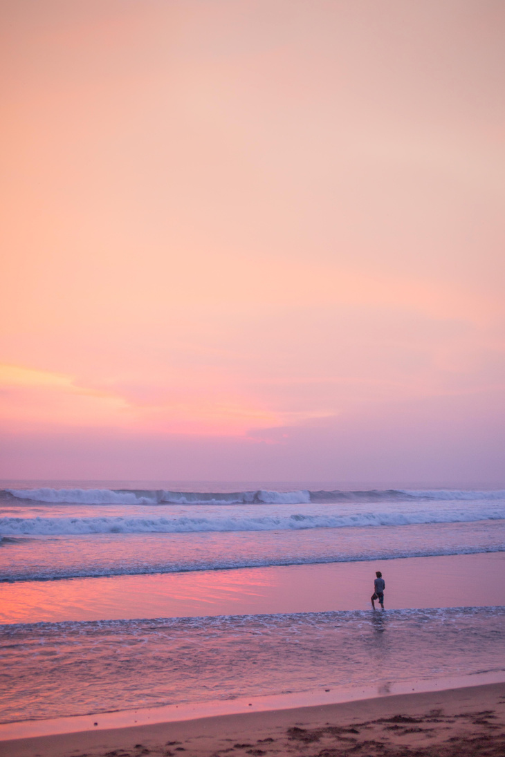 Person on the Beach at Sunset